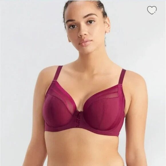 NWT PARFAIT Shea Side Support Plunge Bra in Blackberry Purple- Size 40FF - Picture 1 of 4